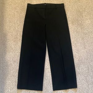 Zip front wide leg trouser pant 25”inseam 9” leg opening side seam pockets